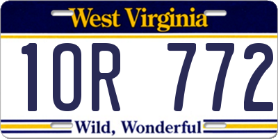 WV license plate 1OR772