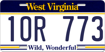 WV license plate 1OR773