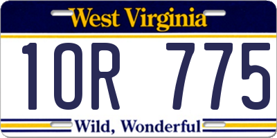 WV license plate 1OR775