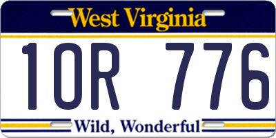 WV license plate 1OR776