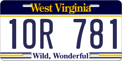 WV license plate 1OR781