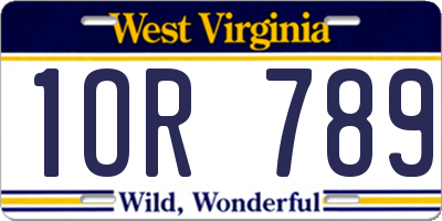 WV license plate 1OR789