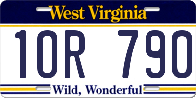 WV license plate 1OR790