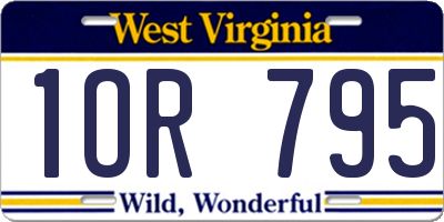 WV license plate 1OR795