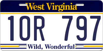 WV license plate 1OR797