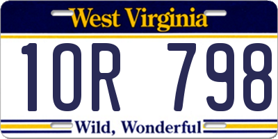 WV license plate 1OR798