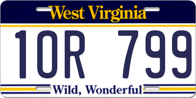 WV license plate 1OR799