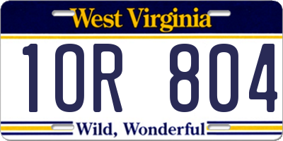 WV license plate 1OR804