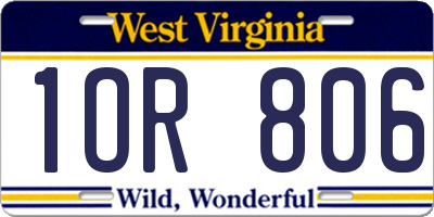 WV license plate 1OR806