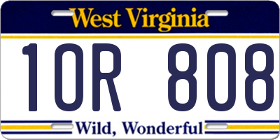 WV license plate 1OR808
