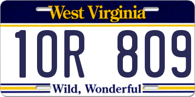WV license plate 1OR809