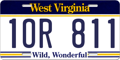WV license plate 1OR811