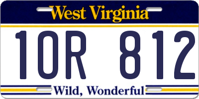 WV license plate 1OR812