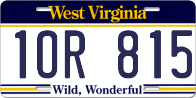 WV license plate 1OR815