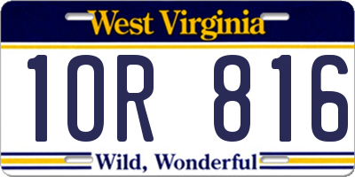 WV license plate 1OR816
