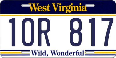 WV license plate 1OR817