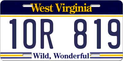 WV license plate 1OR819