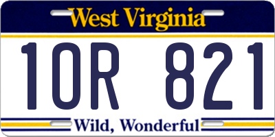 WV license plate 1OR821