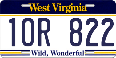 WV license plate 1OR822