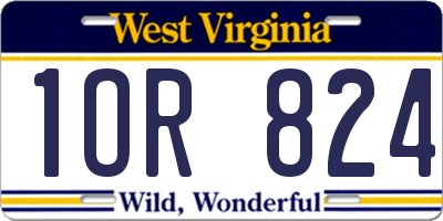 WV license plate 1OR824