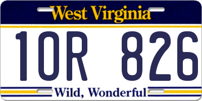 WV license plate 1OR826