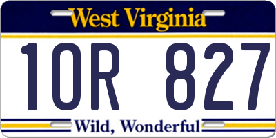 WV license plate 1OR827
