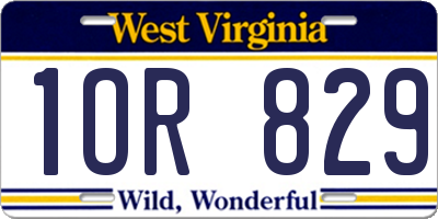 WV license plate 1OR829