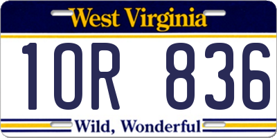 WV license plate 1OR836