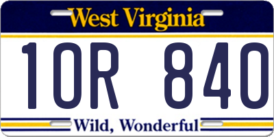 WV license plate 1OR840