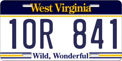 WV license plate 1OR841
