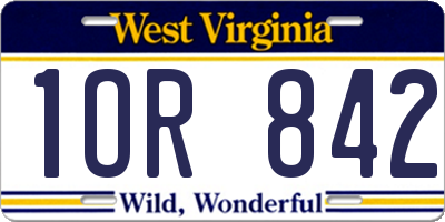 WV license plate 1OR842