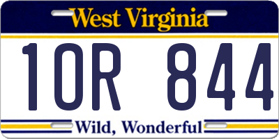 WV license plate 1OR844