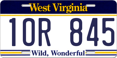 WV license plate 1OR845