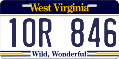 WV license plate 1OR846