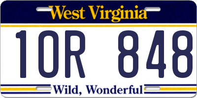 WV license plate 1OR848