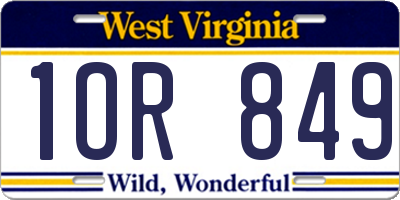 WV license plate 1OR849