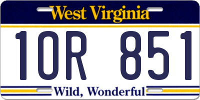 WV license plate 1OR851