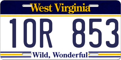 WV license plate 1OR853
