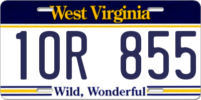 WV license plate 1OR855