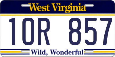 WV license plate 1OR857