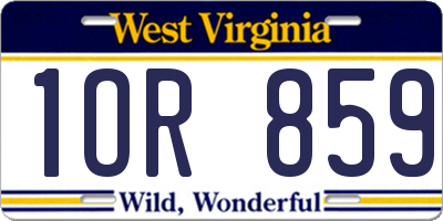 WV license plate 1OR859
