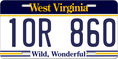 WV license plate 1OR860