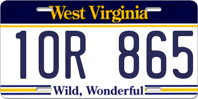 WV license plate 1OR865