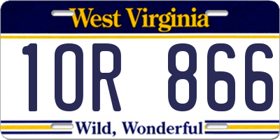 WV license plate 1OR866