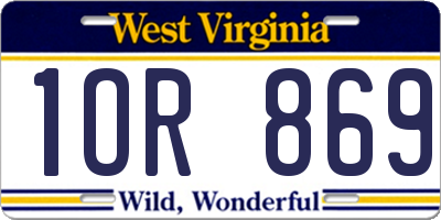 WV license plate 1OR869