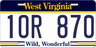 WV license plate 1OR870