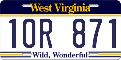WV license plate 1OR871