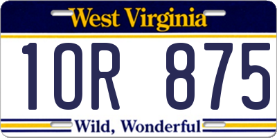 WV license plate 1OR875