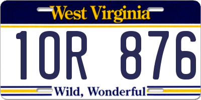 WV license plate 1OR876