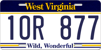 WV license plate 1OR877